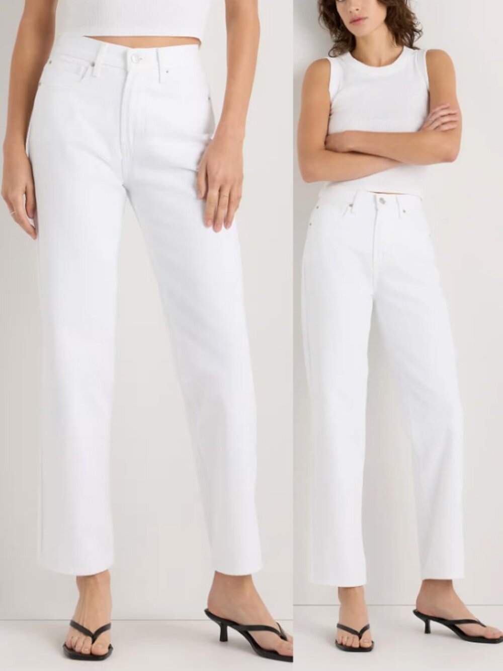 Quince Bella Rigid Straight Jeans Size 28 Regular Whiteout 28" High Waist $148